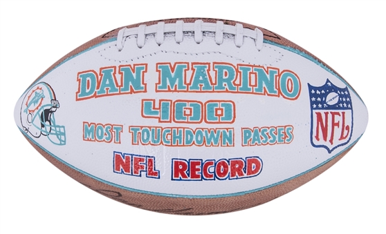 Dan Marino Signed 400th Touchdown Painted Game Football & Full Ticket From Marino’s 400th TD Pass Game on 11/29/98 (Beckett & Charity LOA)